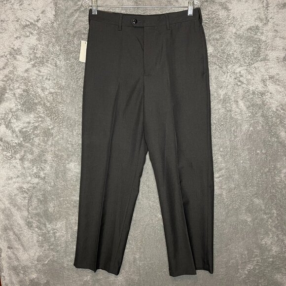 Van Heusen Men Flat Front Stretch Waist Wrinkle Free Stain Shield Pant 30x30 - Picture 1 of 11